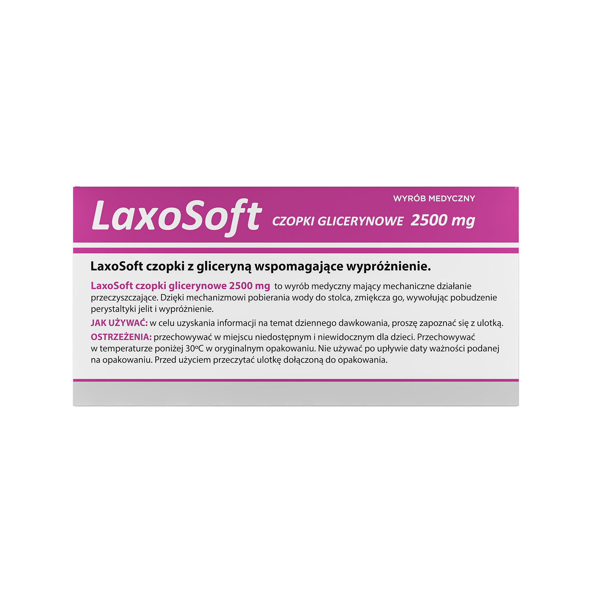LaxoSoft Czopki Glicerynowe 2500 mg, 12 sztuk