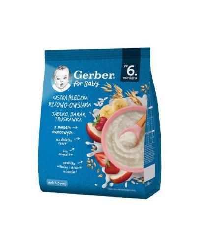 Gerber Kaszka mleczna ryżowo-owsiana jabłko banan truskawka po 6. miesiącu, 160 g zdjęcie