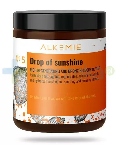 Alkemie No.5 Sun for everyone, Drop of sunshine bogate masło regenerująco-brązujące do ciała 180 ml zdjęcie