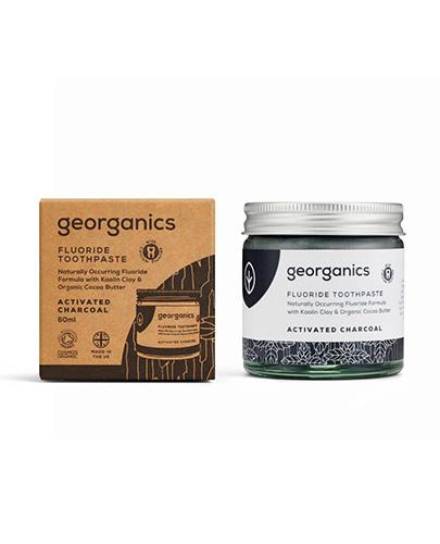 Georganics, Organiczna pasta do zębów z fluorem w słoiku, Activated Charcoal, 60 ml zdjęcie