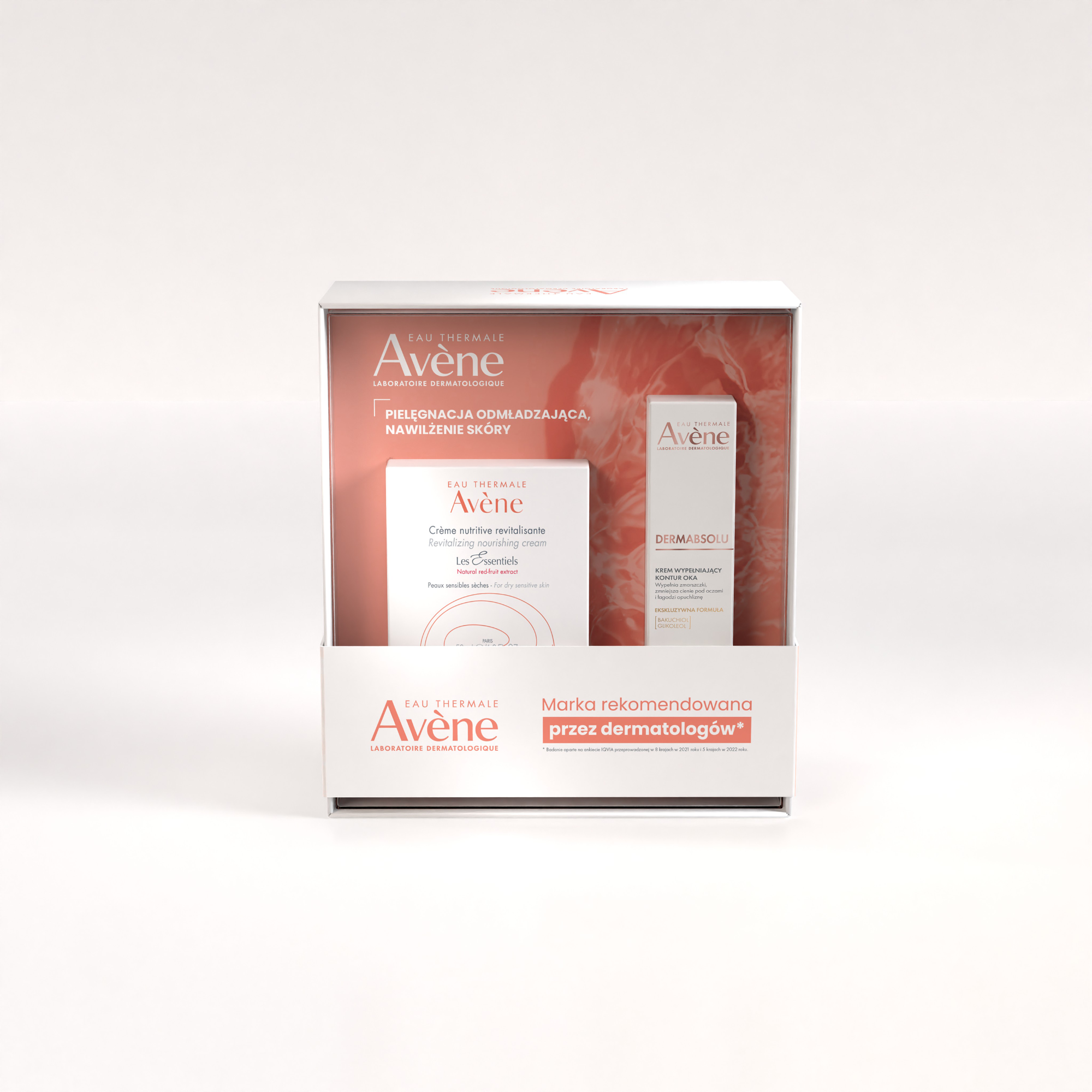 Avene, Zestaw DERMABSOLU I GAMA PODSTAWOWA, odżywczy krem rewitalizujący, 50 ml + krem wypełniający kontur oka, 15 ml zdjęcie