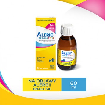 ALERIC DESLO ACTIVE Roztwór doustny 0.5 g/ml - 60 ml. Walka z alergią bez uczucia senności.