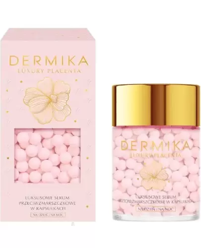 Dermika Luxury Placenta luksusowe serum przeciwzmarszczkowe w kapsułkach na dzień i na noc 60 g zdjęcie