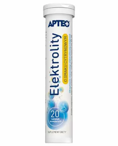 Apteo Elektrolity o smaku cytrynowym 20 tabletek musujących zdjęcie