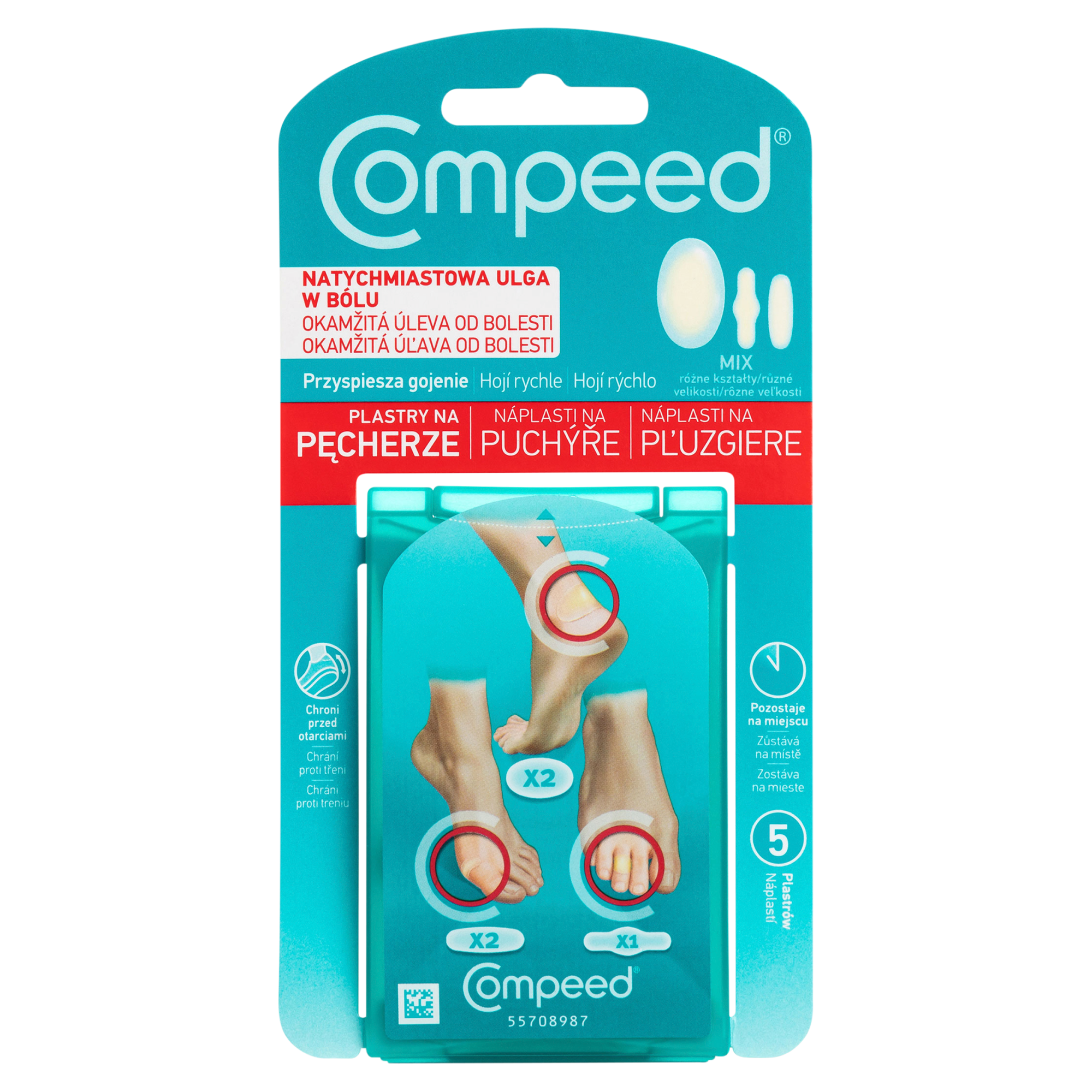 COMPEED Plastry na pęcherze o różnej wielkości - 5 szt.- cena, opinie, właściwości  zdjęcie