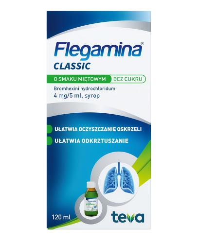 FLEGAMINA BEZ CUKRU Syrop o smaku miętowym 4 mg/5 ml, 120 ml zdjęcie