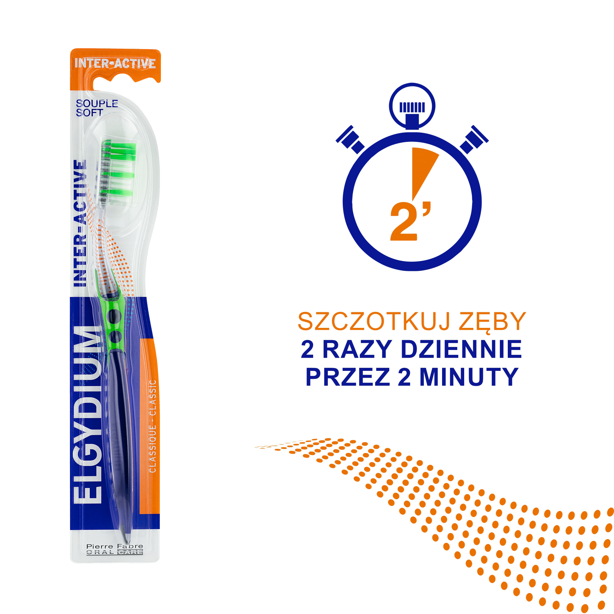 ELGYDIUM Inter-active szczoteczka do zębów miekka 1 sztuka