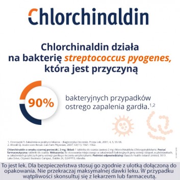 Chlorchinaldin 2mg o smaku czarnej porzeczki 20 tabletek do ssania