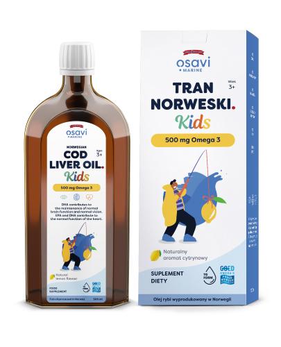 OSAVI Tran Norweski Kids 500 mg Omega 3, cytrynowy, 500 ml zdjęcie