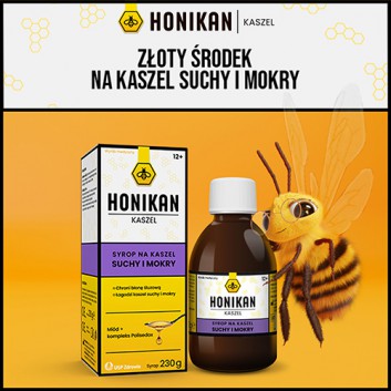 Honikan Kaszel Syrop, 230 g, cena, wskazania, właściwości