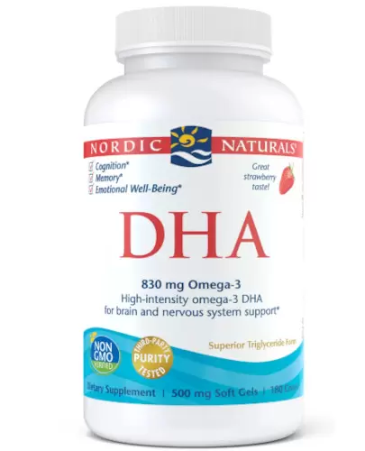Nordic Naturals DHA omega-3 smak truskawkowy 180 kapsułek zdjęcie