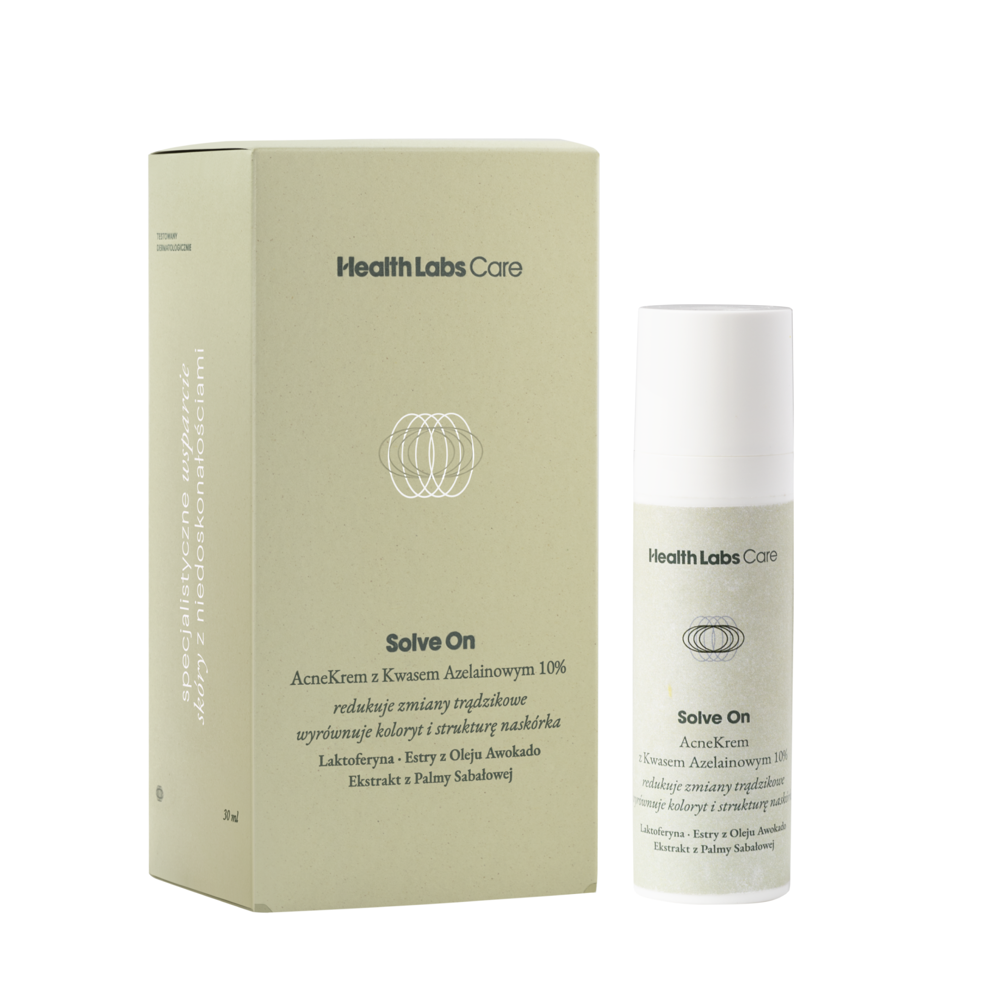 Health Labs Care, Solve On, AcneKrem z kwasem azelainowym 10%, 30 ml