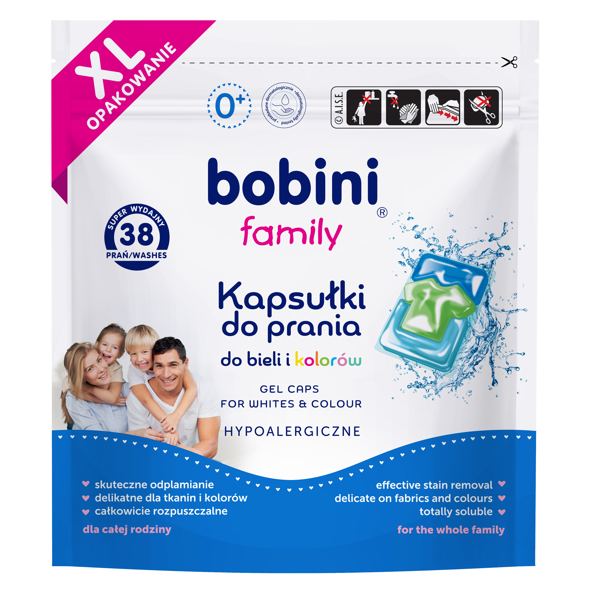Bobini Family kapsułki do prania bieli i kolorów, 38 sztuk zdjęcie