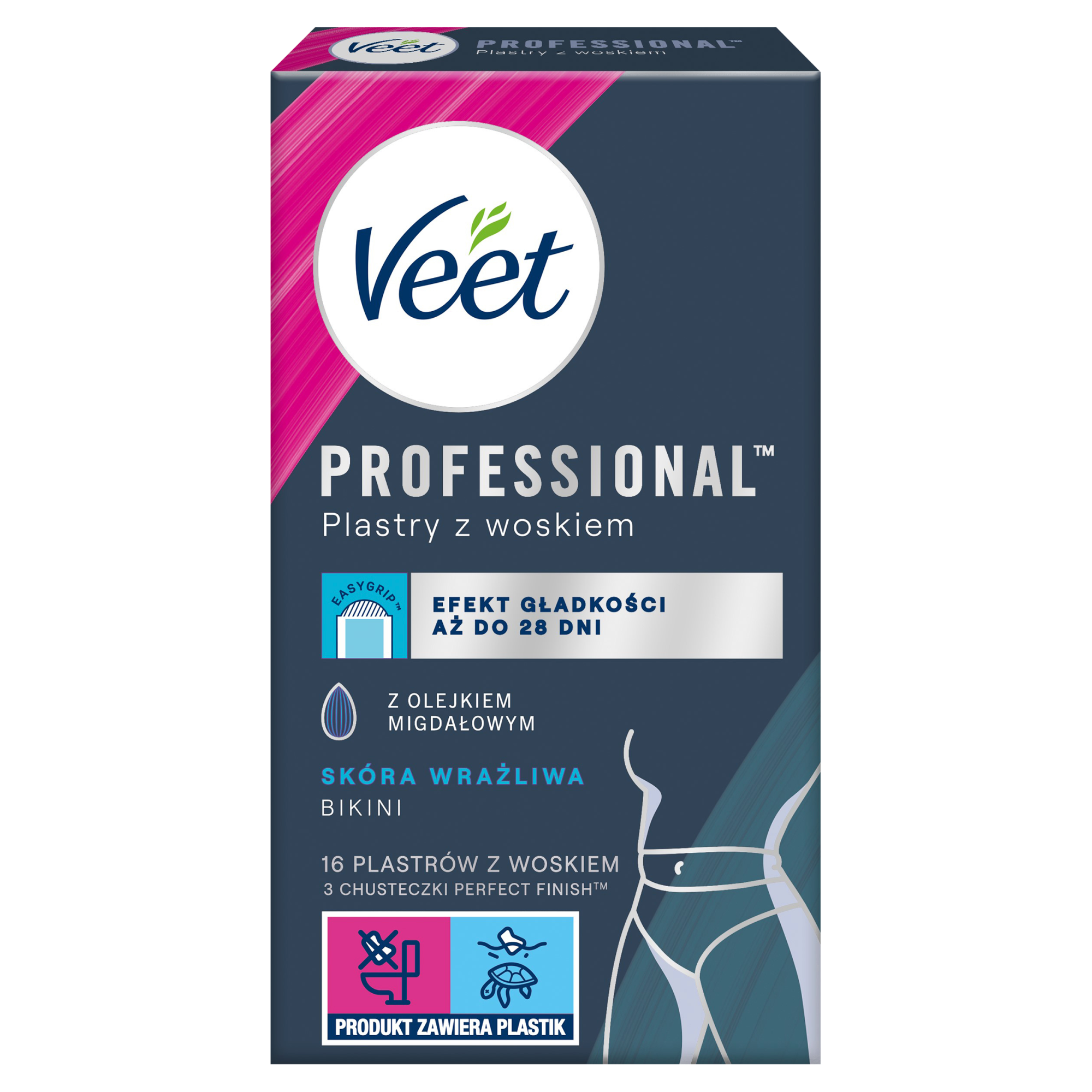 Veet Plastry z woskiem do depilacji bikini dla skóry wrażliwej, 16 sztuk zdjęcie