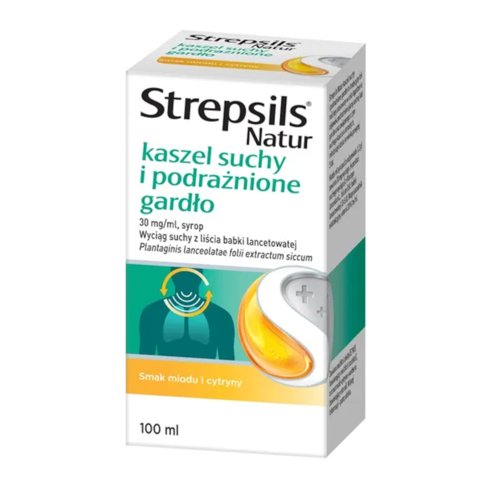Strepsils Natur kaszel suchy i podrażnione gardło syrop 30 mg/ml, 100 ml zdjęcie