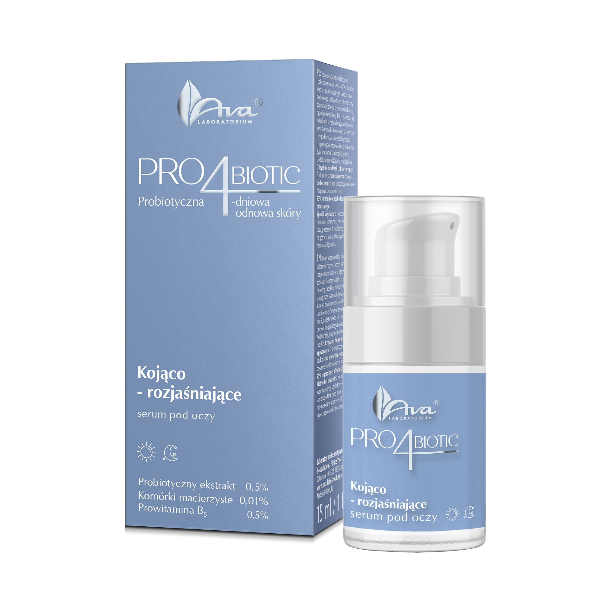 Ava Pro4biotic, kojąco-rozjaśniające serum pod oczy, 15 ml zdjęcie