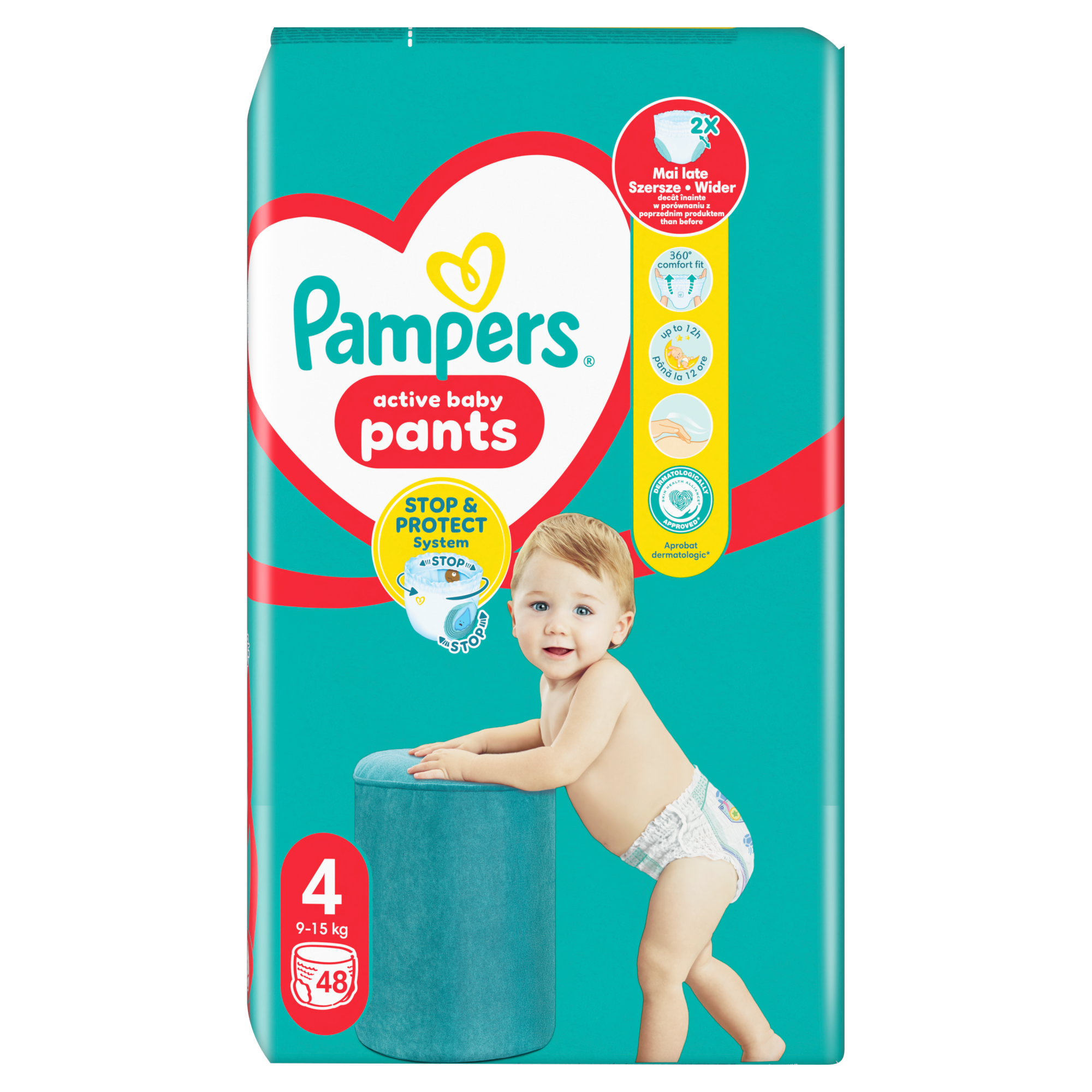 Pampers Pants Pieluchomajtki rozmiar 4, 9-15 kg, 48 sztuk zdjęcie