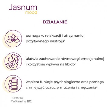 Jasnum mood - 30 kaps. - cena, opinie, składniki