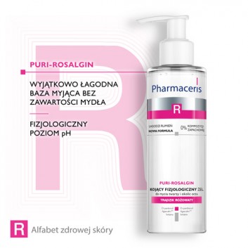 Pharmaceris R PURI-ROSALGIN, kojący fizjologiczny żel do mycia twarzy i okolic oczu, 190 ml