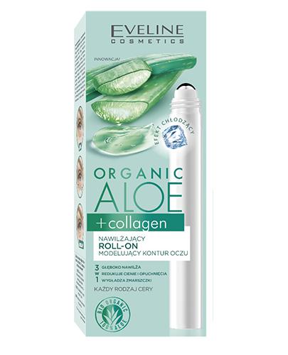 Eveline Cosmetics Organic Aloe + Collagen Nawilżający roll-on modelujący kontur oczu, 15 ml, cena, opinie, wskazania zdjęcie