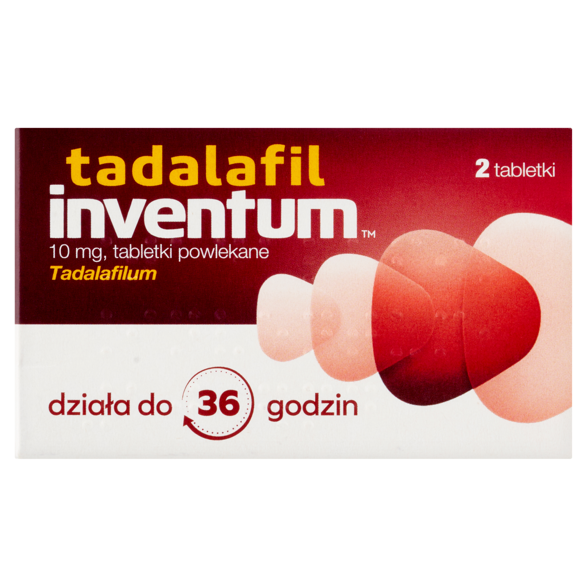 Tadalafil Inventum, 10 mg, tabletki powlekane, 2 sztuki zdjęcie