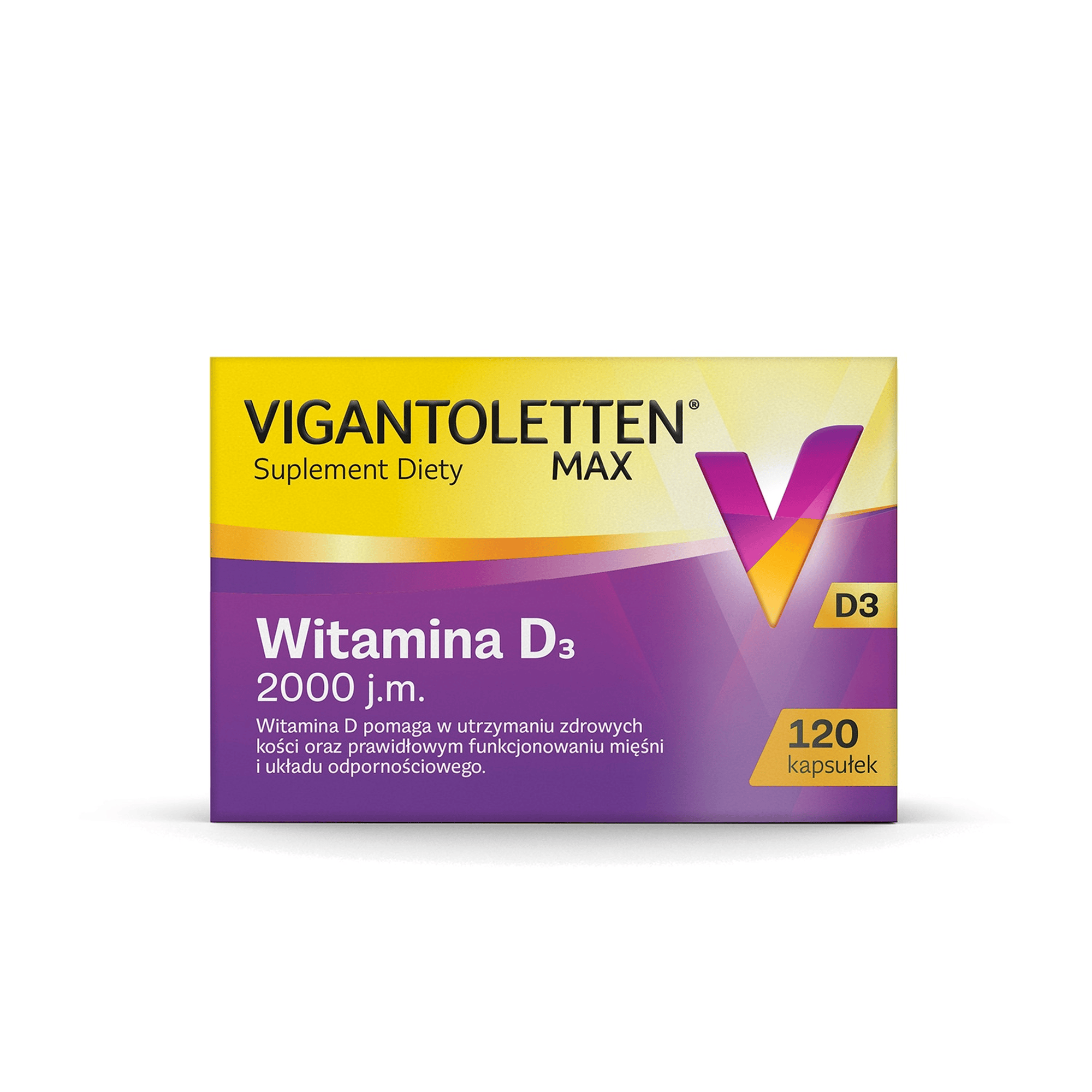 Vigantoletten MAX, Witamina D3 2000 j.m., kapsułki, 120 sztuk zdjęcie
