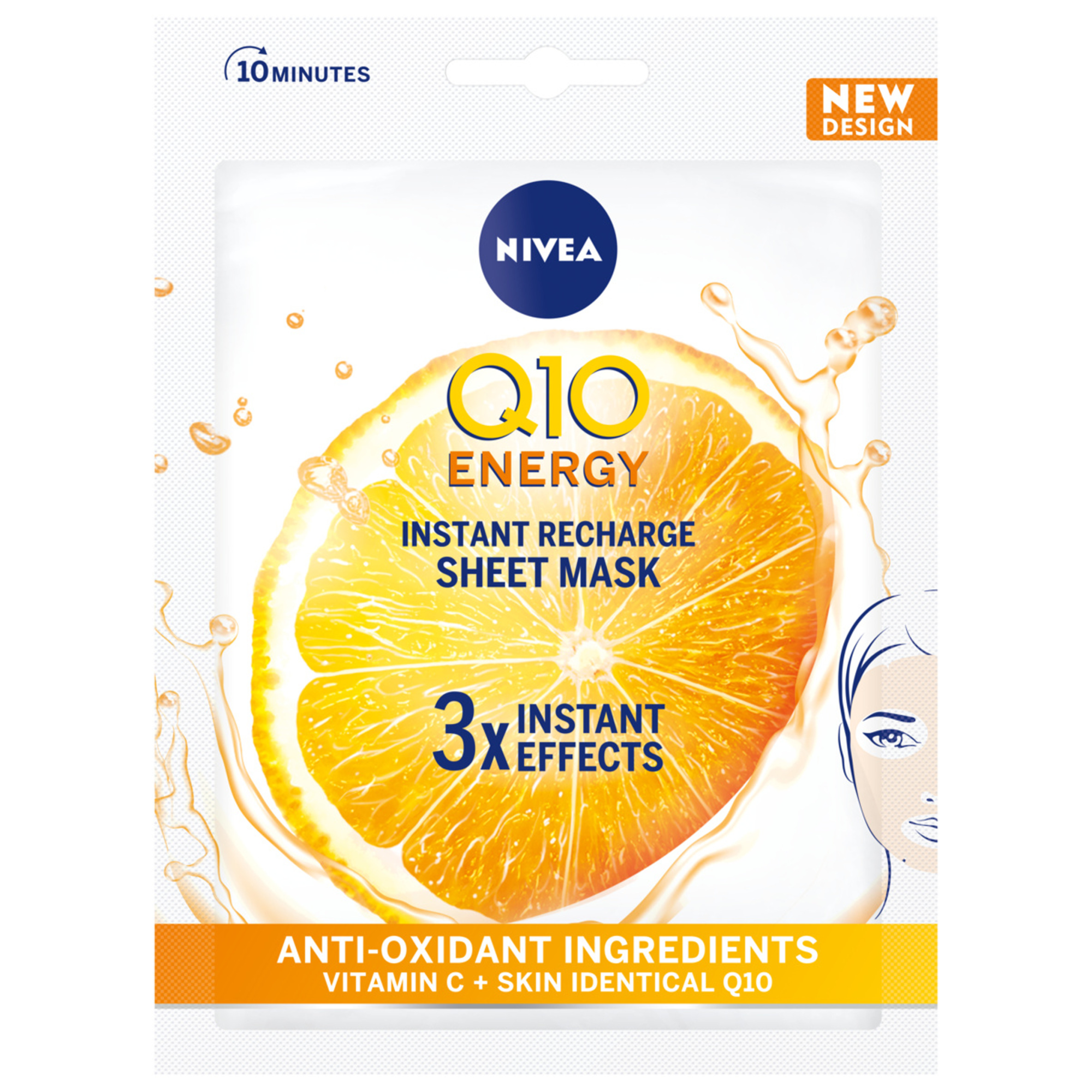 Nivea Q10 Plus C 10-minutowa maska w płachcie, 1 sztuka zdjęcie