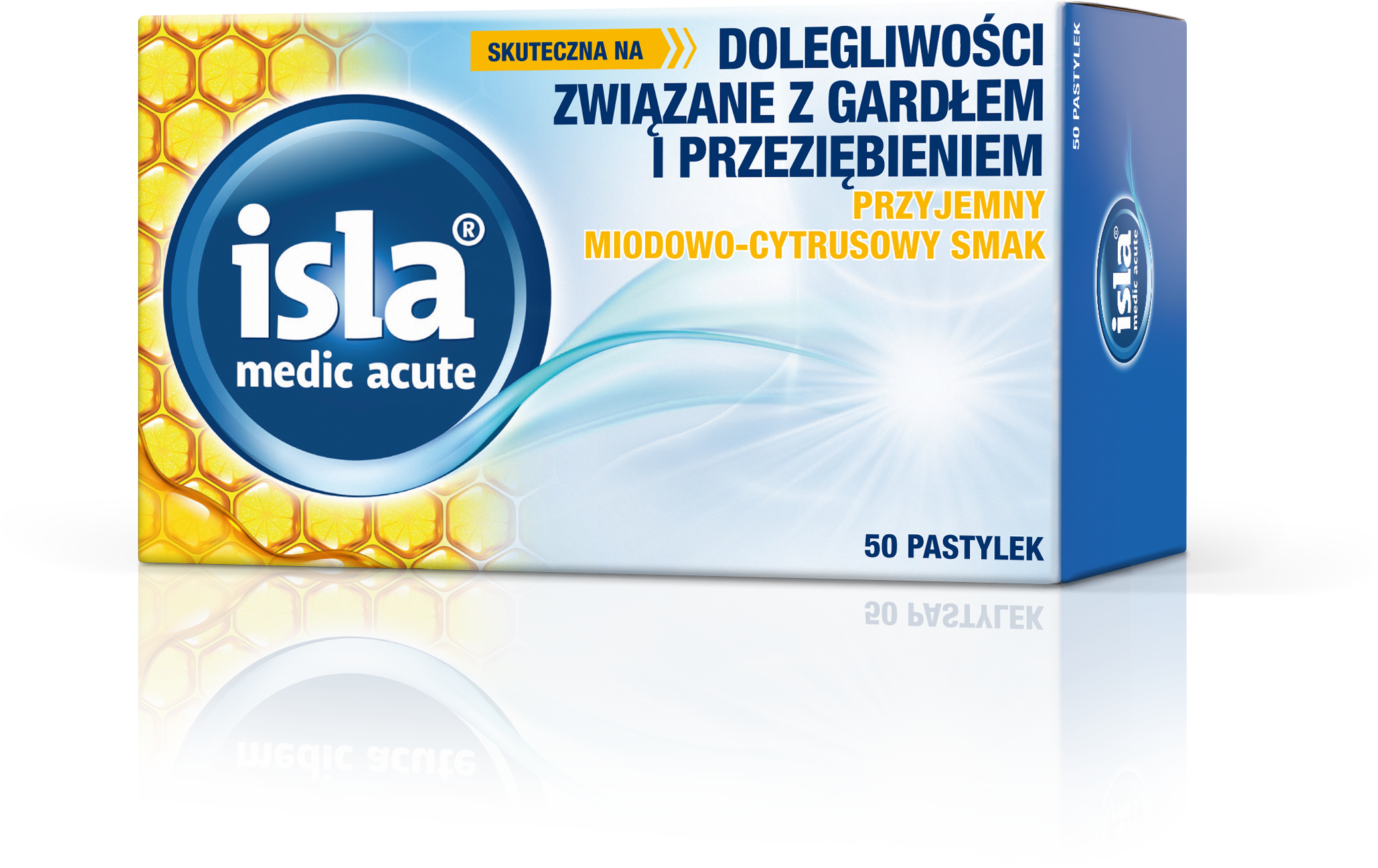 Isla Medic Acute smak miodowo-cytrusowy, pastylki do ssania, 50 sztuk zdjęcie