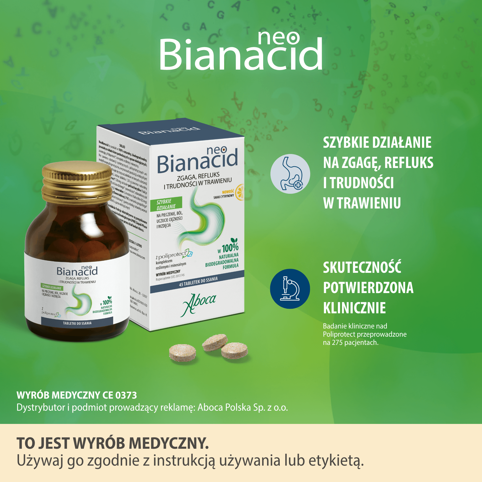 Neobianacid smak cytrynowy, 45 tabletek