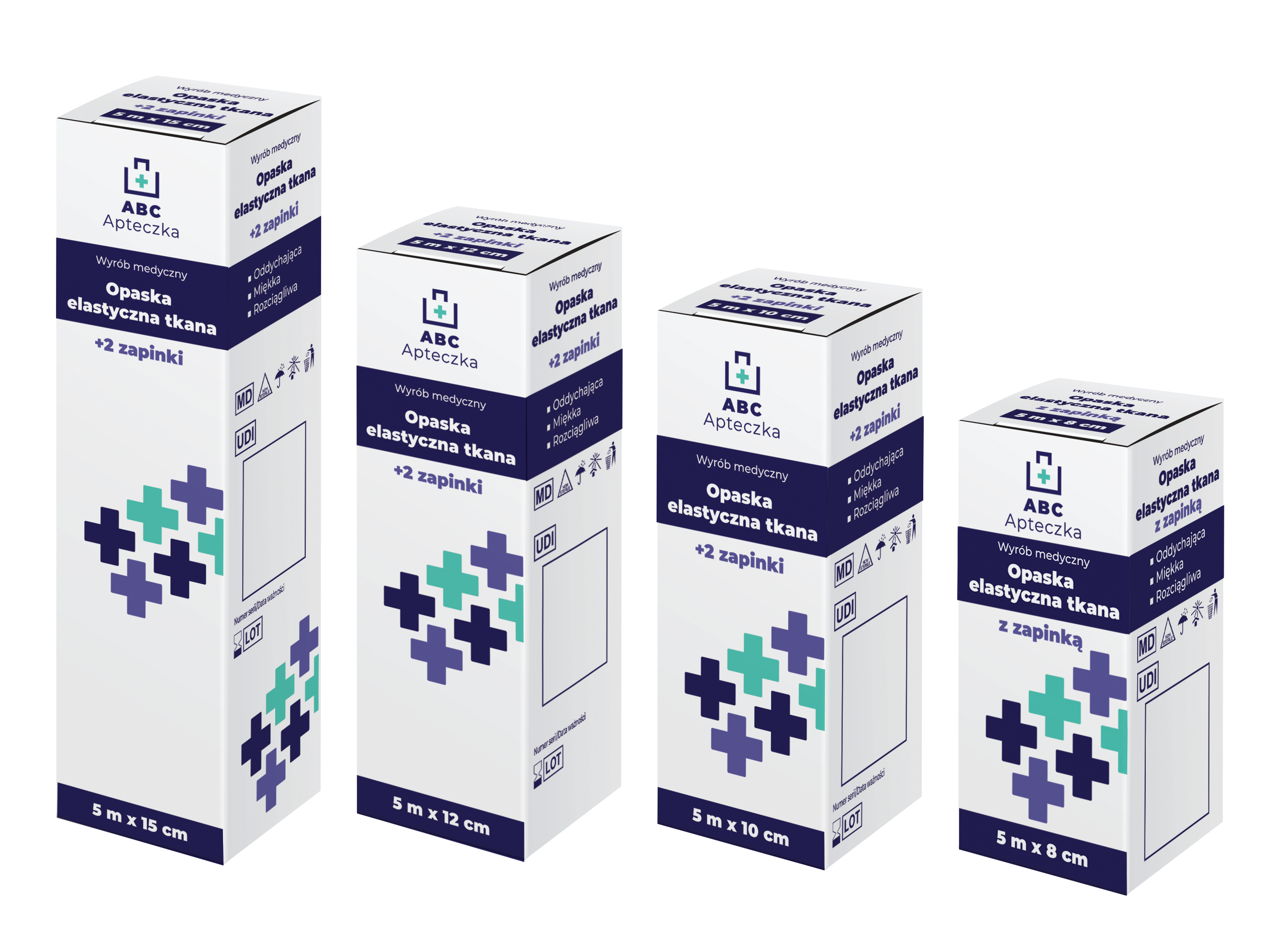 Apteczka ABC, Opaska elastyczna tkana z zapinką, 5 m x 8 cm, 1 sztuka