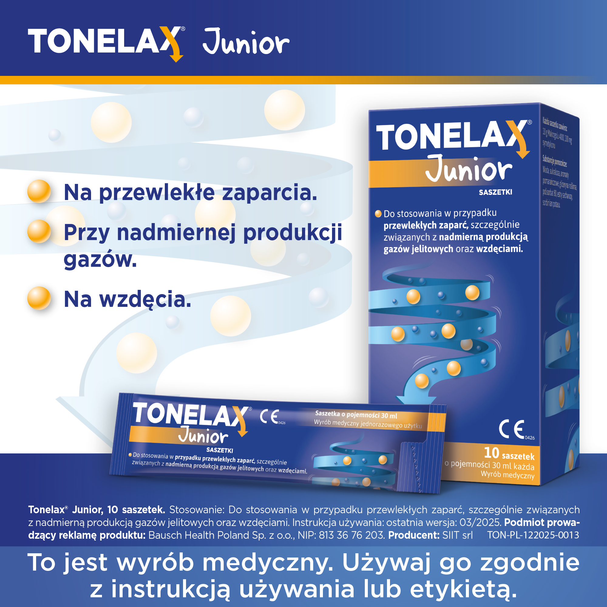 Tonelax Junior, saszetki, 10 sztuk