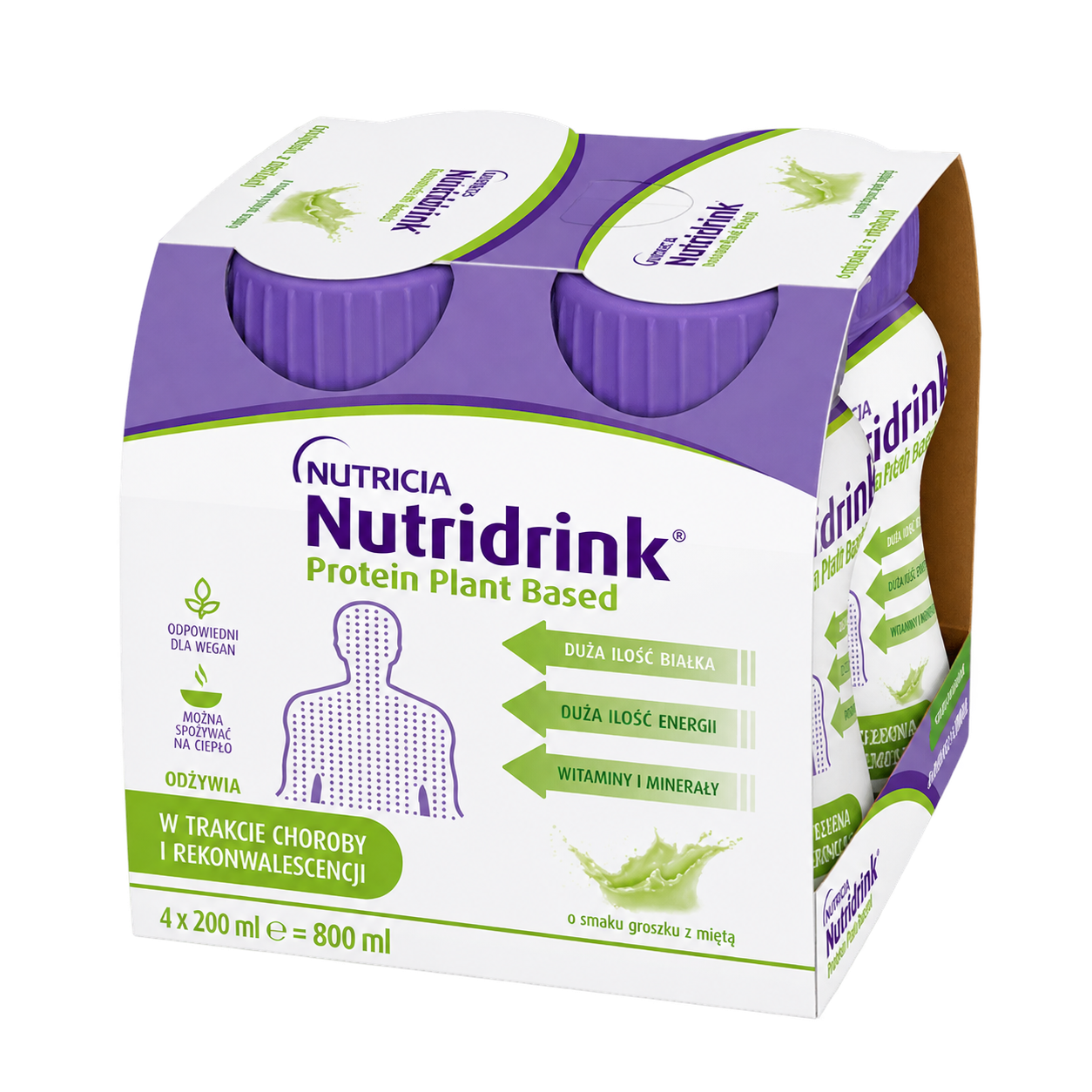 Nutridrink Protein Plant Based o smaku groszku z miętą, 4 x 200 ml zdjęcie