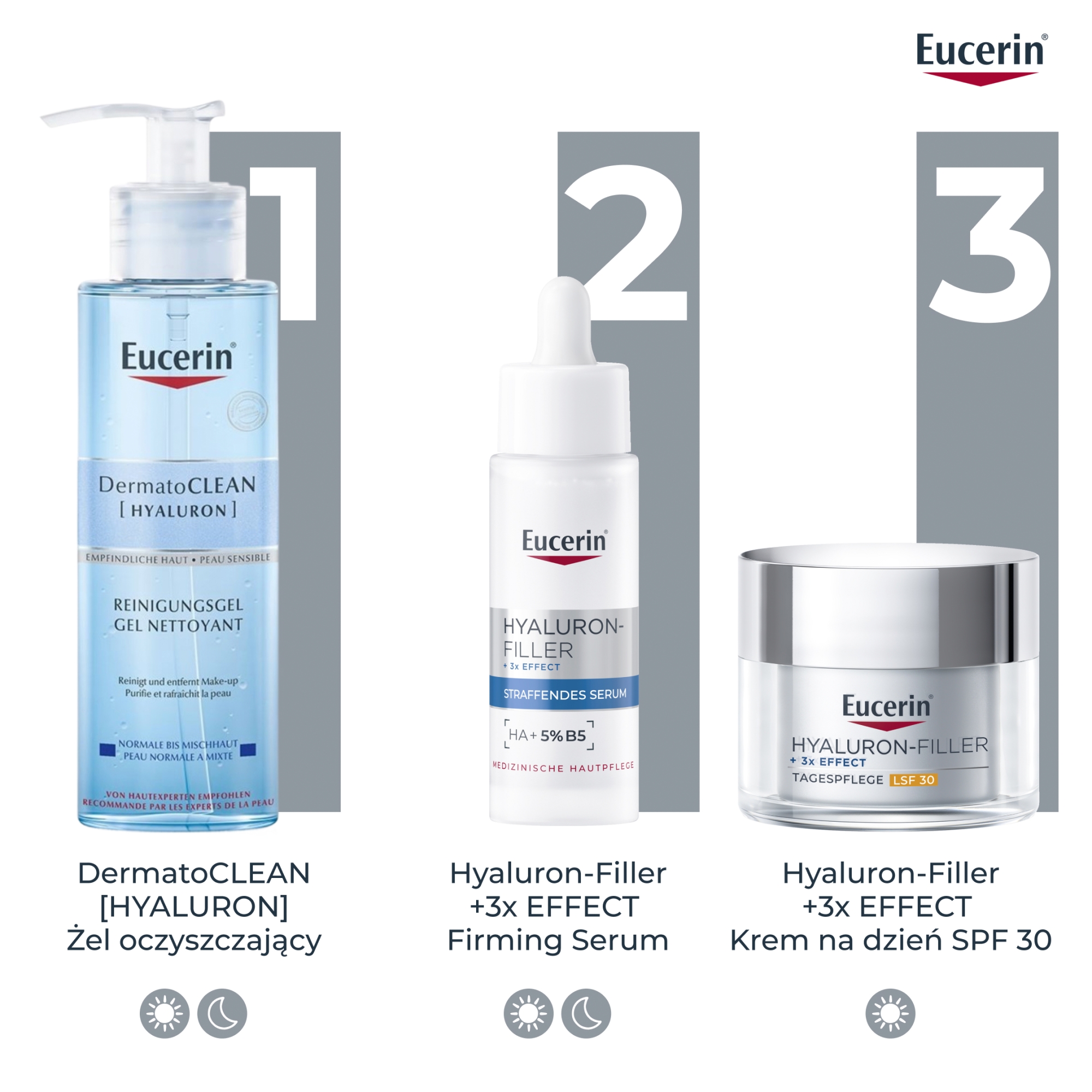 Eucerin Hyaluron-Filler krem na dzień SPF 30  z Kwasem Hialuronowym do każdego typu skóry przeciwzmarszczkowy, refill, 50 ml