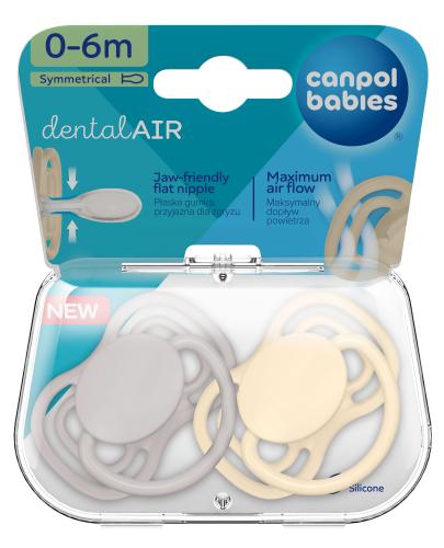 Canpol Babies DentalAir Smoczek symetryczny silikonowy Kremowy/Nude 23/228_CRE 0-6 miesięcy zdjęcie