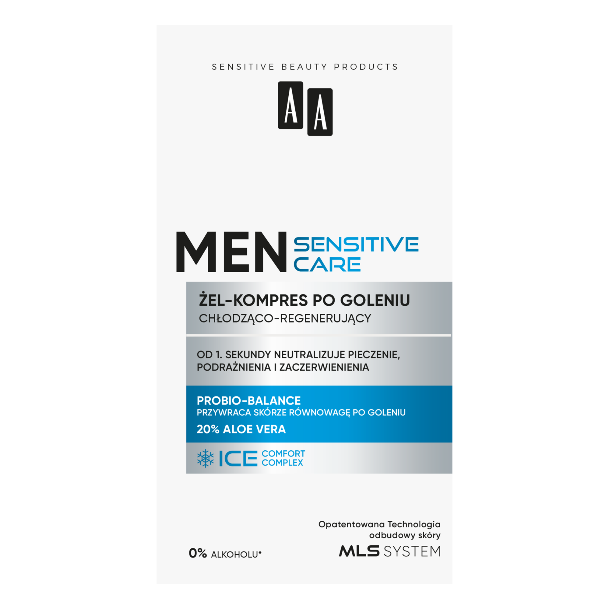 AA Men Sensitive Żel-kompres po goleniu chłodząco-regenerujący, 100 ml zdjęcie