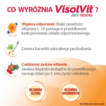 Visolvit Junior Truskawka proszek o smaku truskawkowym 30 saszetek