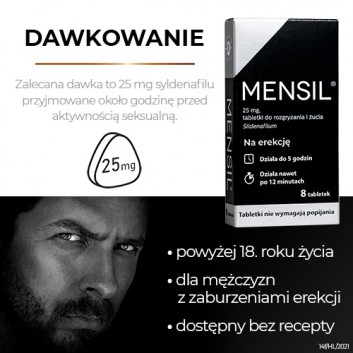 Mensil, 25 mg, tabletki do rozgryzania, żucia, 4 sztuki