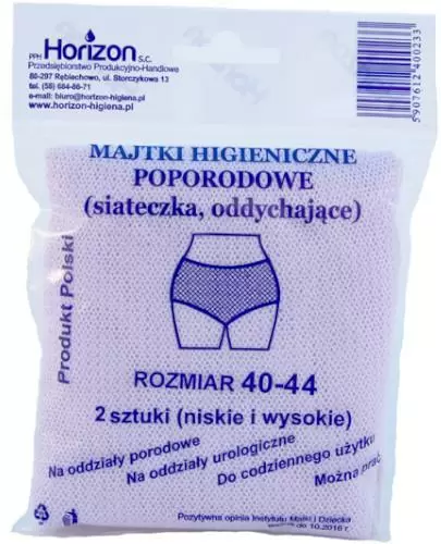 Horizon majtki siatkowe higieniczne poporodowe rozmiar 40-44 2 sztuki zdjęcie