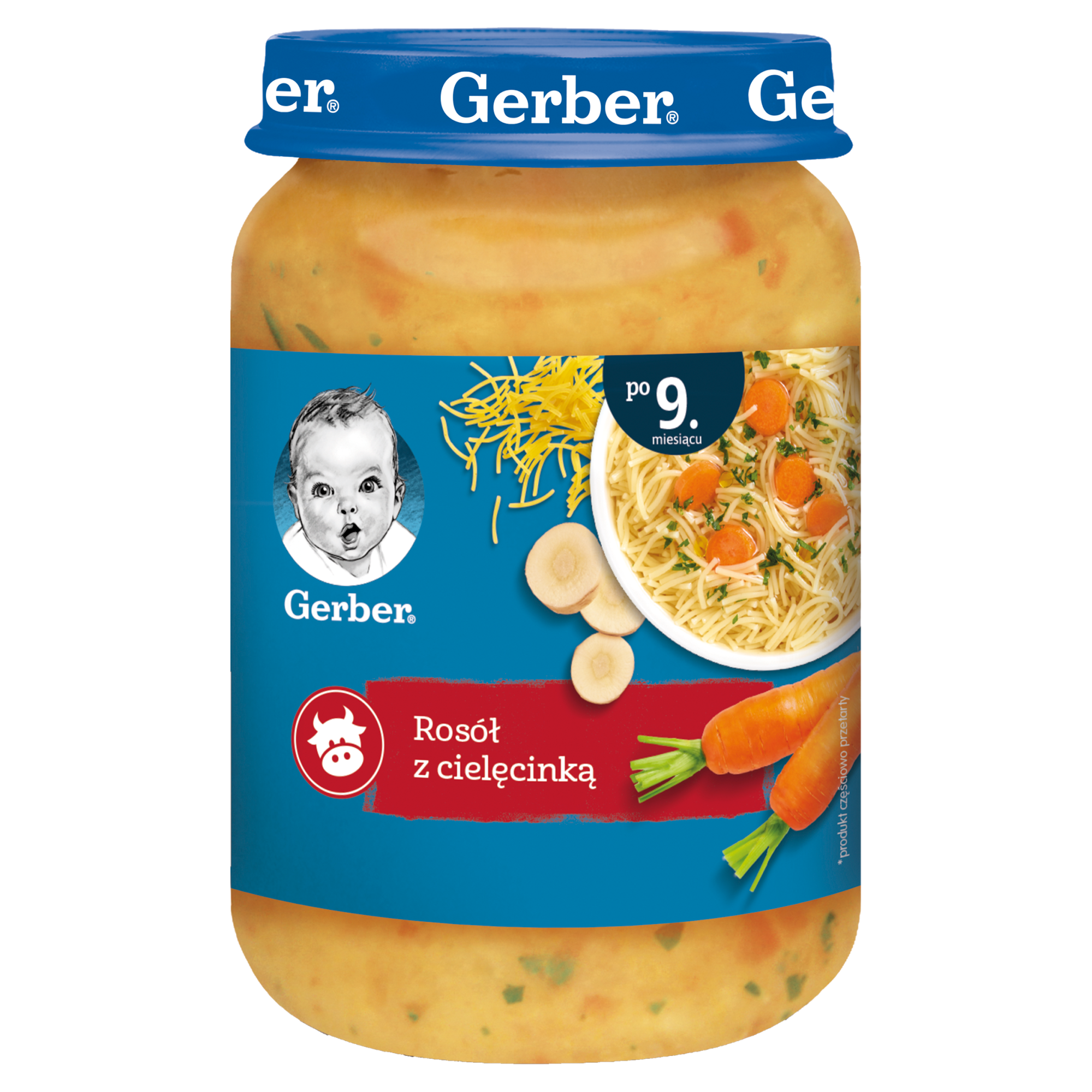 GERBER Zupka domowy rosołek z cielęcinką po 9 miesiącu - 190 g zdjęcie
