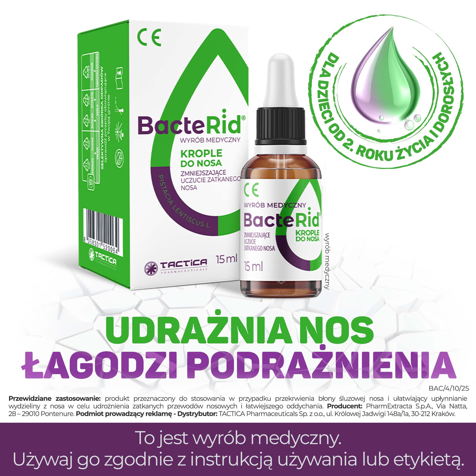 BacteRid Krople do nosa, 15 ml