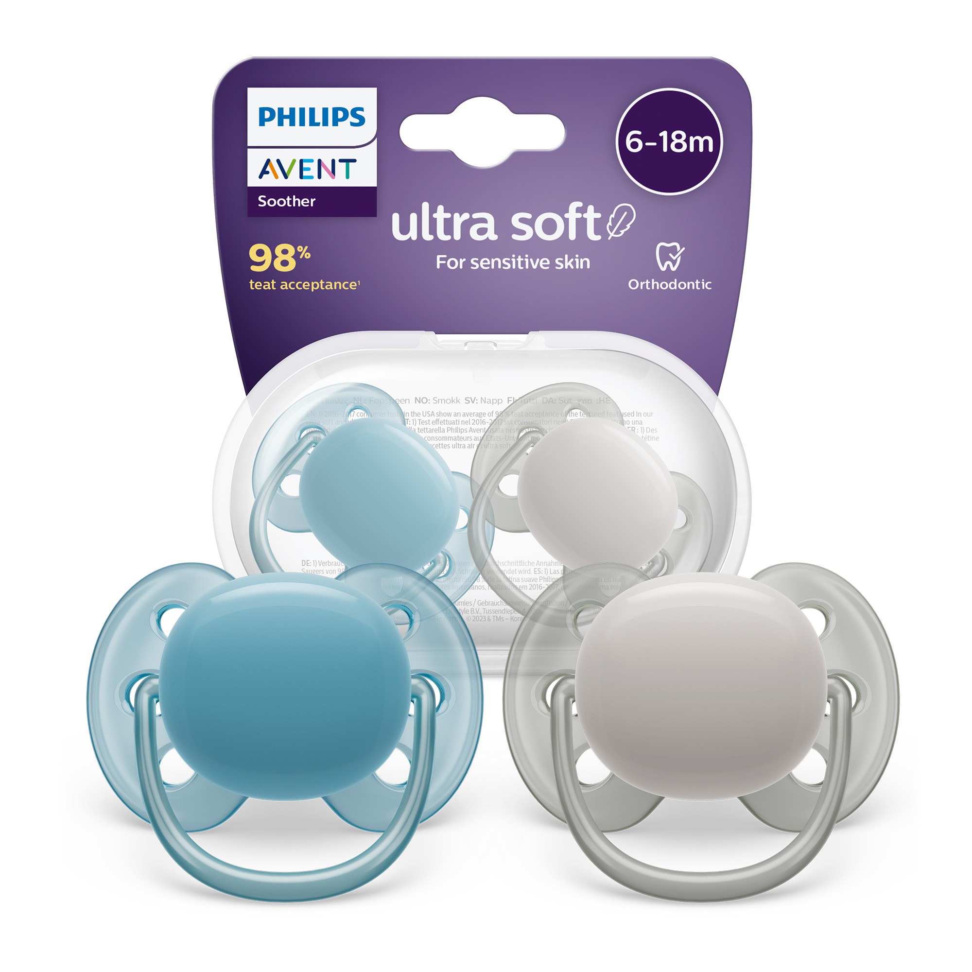 Avent Philips Ultra Soft Smoczek uspokajający 6-18m 2 sztuki [SCF091/17] zdjęcie