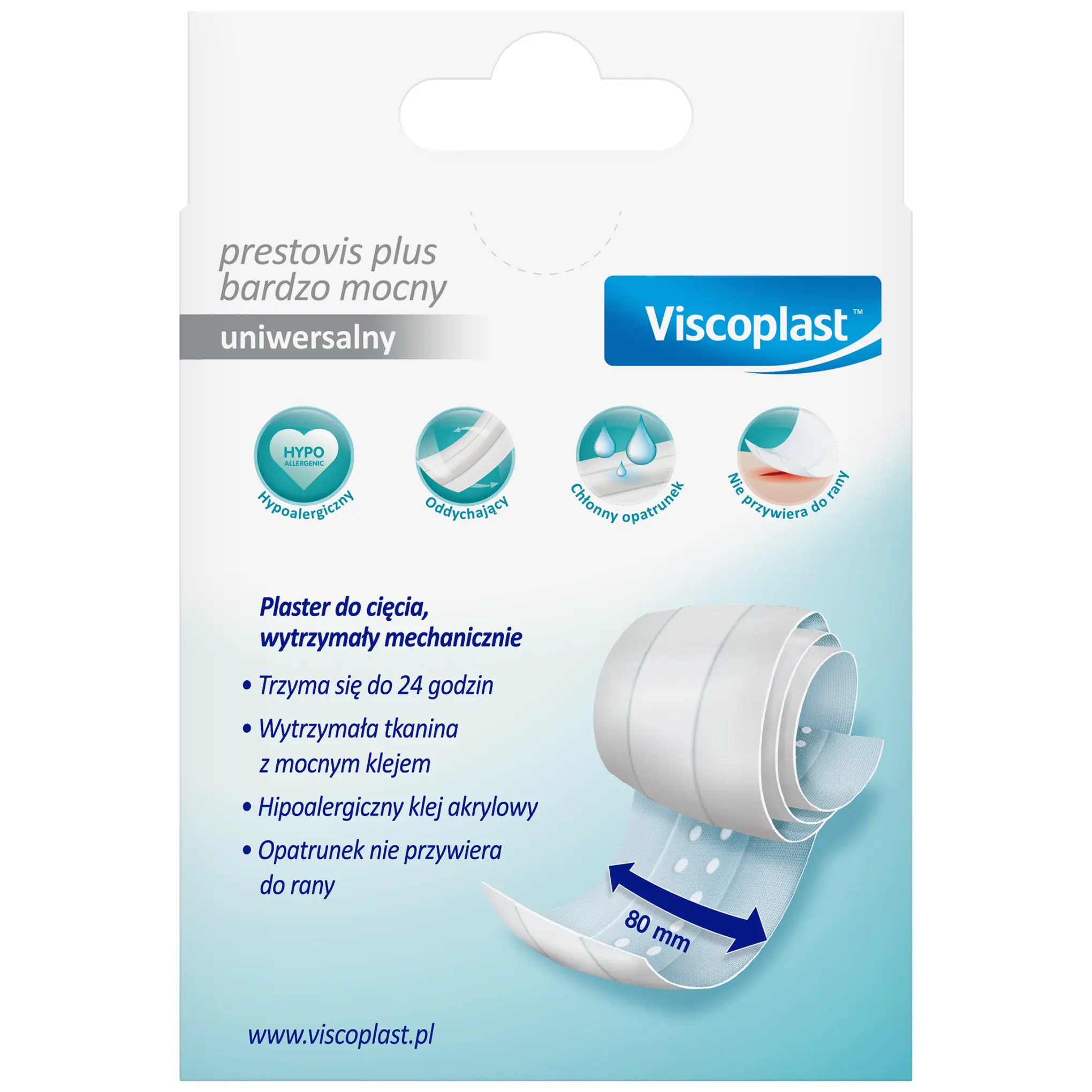 Viscoplast Prestovis Plus bardzo mocny plaster do cięcia 1 m x 8 cm 1 sztuka