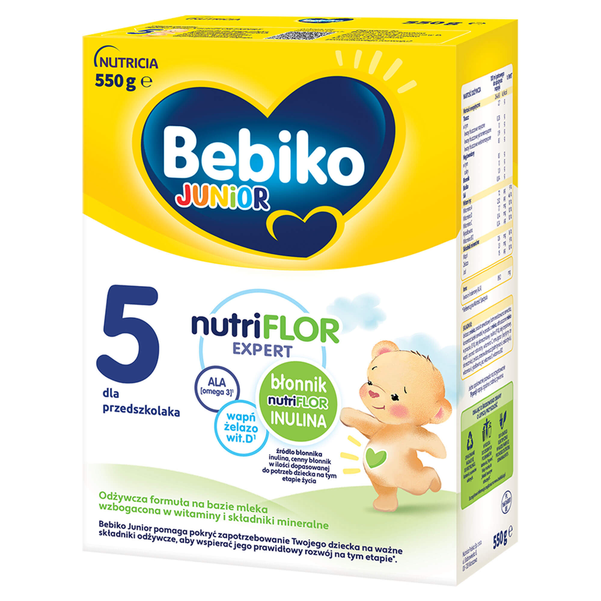 Bebiko Junior 5 Nutriflor Expert, odżywcza formuła na bazie mleka dla przedszkolaka, 550 g zdjęcie