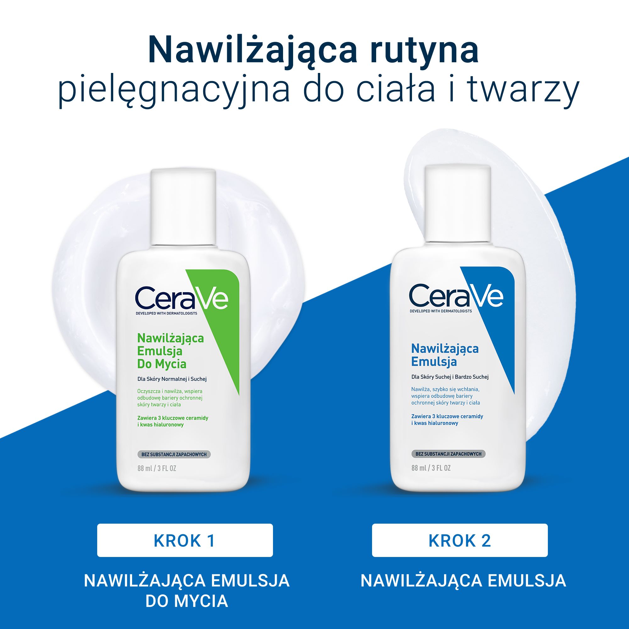 Cerave, Nawilżająca, emulsja do twarzy i ciała, do skóry suchej i bardzo suchej, 88 ml