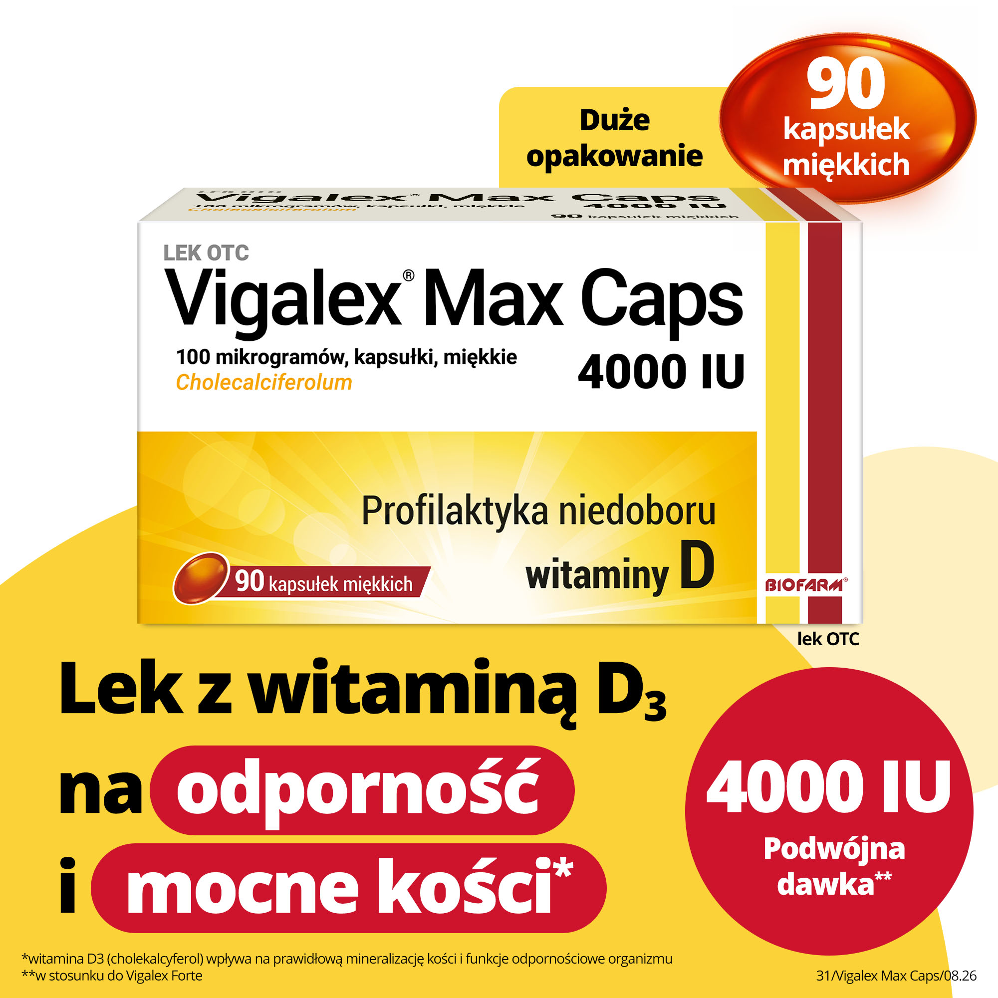 Vigalex Max Caps 4000 IU, 90 kapsułek