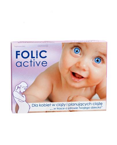 Folic Active 400 µg - 30 tabl. Dla kobiet w ciąży i planujących dziecko - cena, opinie, dawkowanie zdjęcie