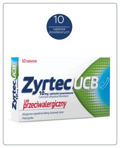 Zyrtec UCB 10 mg 10 tabletek powlekanych zdjęcie