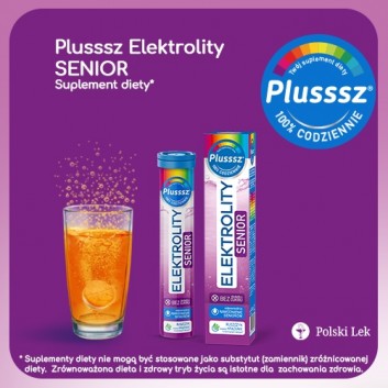 Plusssz Elektrolity Senior 100% Complex, tabletki musujące, 24 sztuk