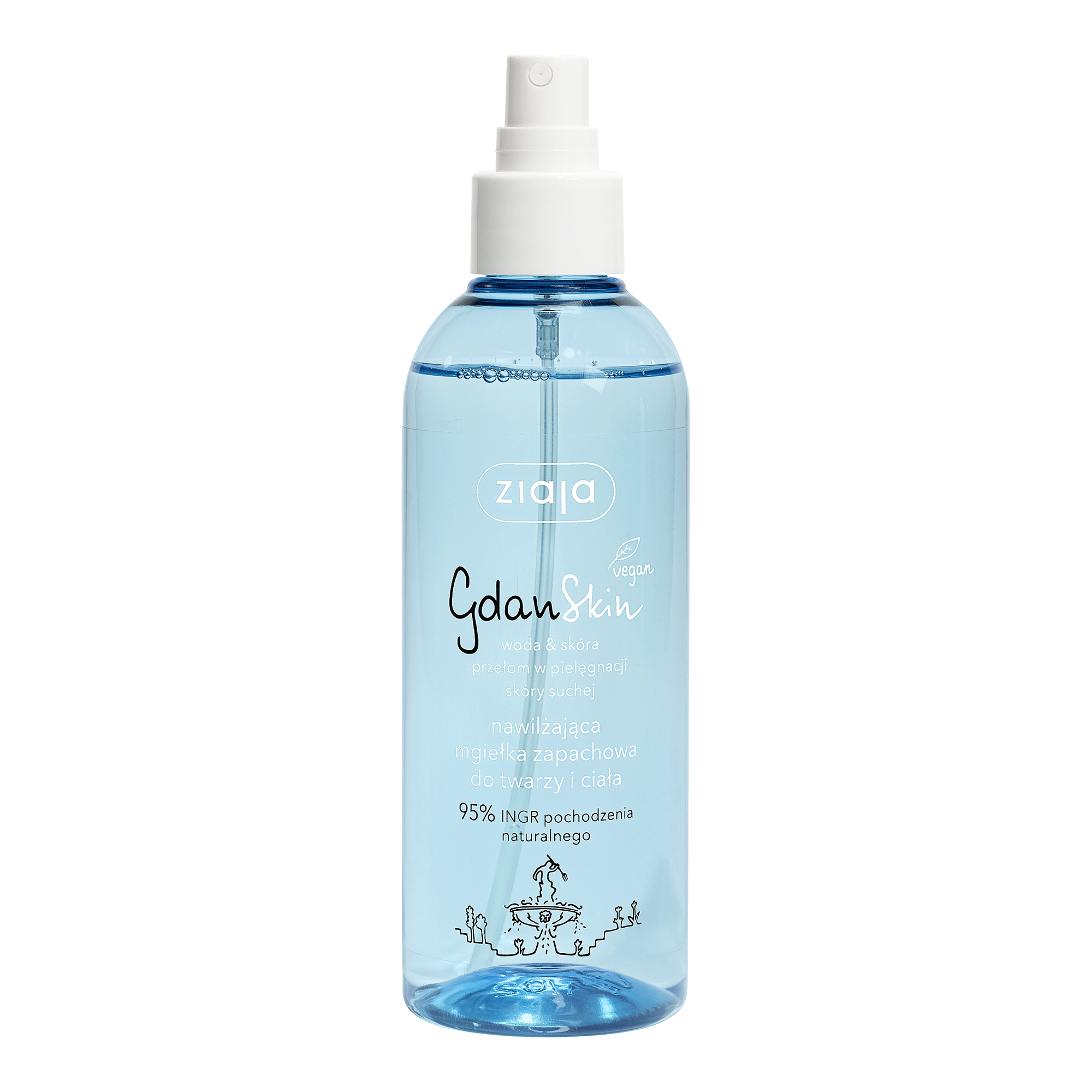 Ziaja Gdanskin Nawilżająca mgiełka zapachowa do twarzy i ciała, 200 ml zdjęcie