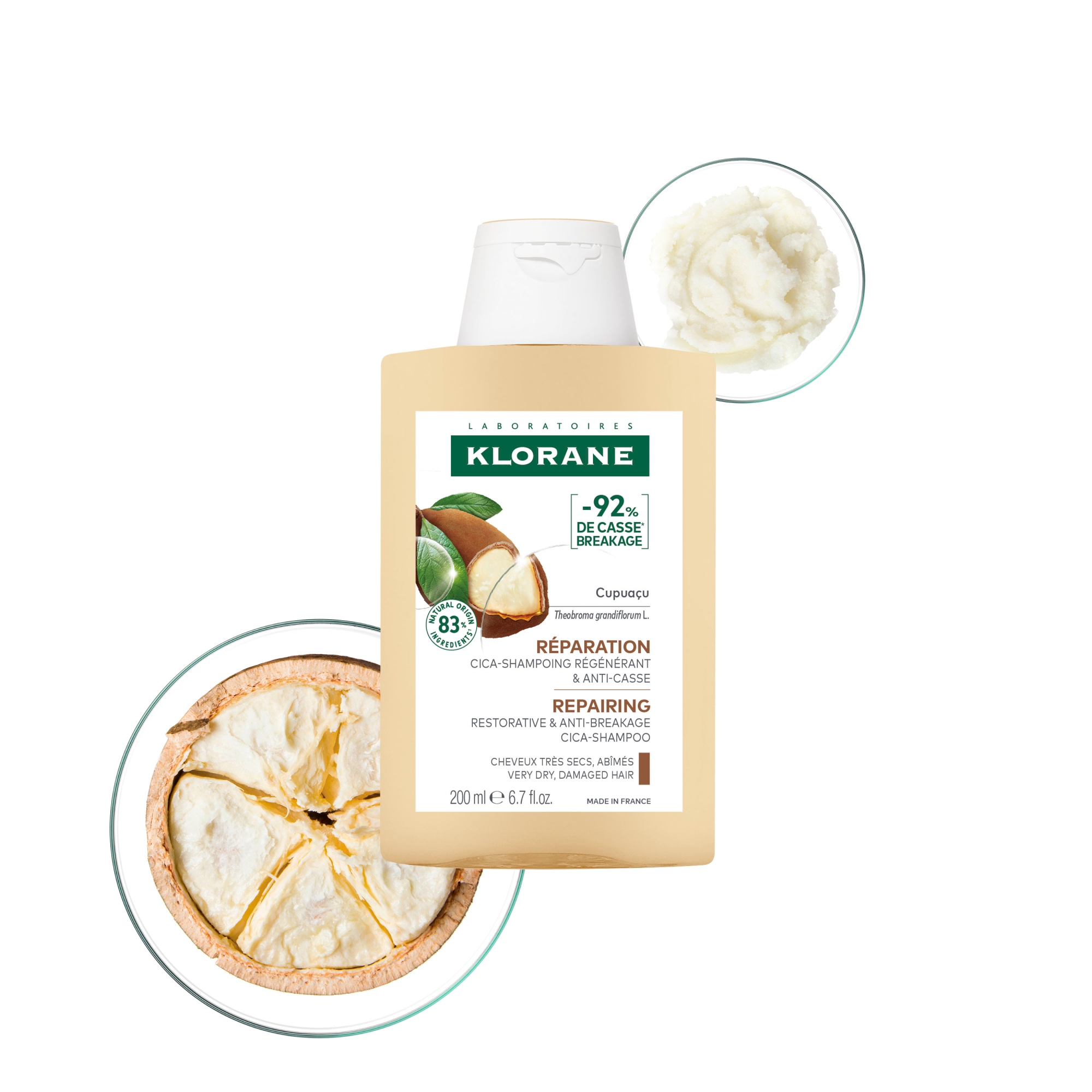 Klorane Regeneracja Cica Szampon regenerujący i przeciw łamliwości z cupuacu, 200 ml